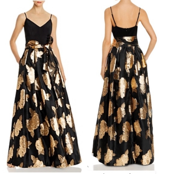 Eliza J Dresses & Skirts - Eliza J metallic gold rose ball gown dress